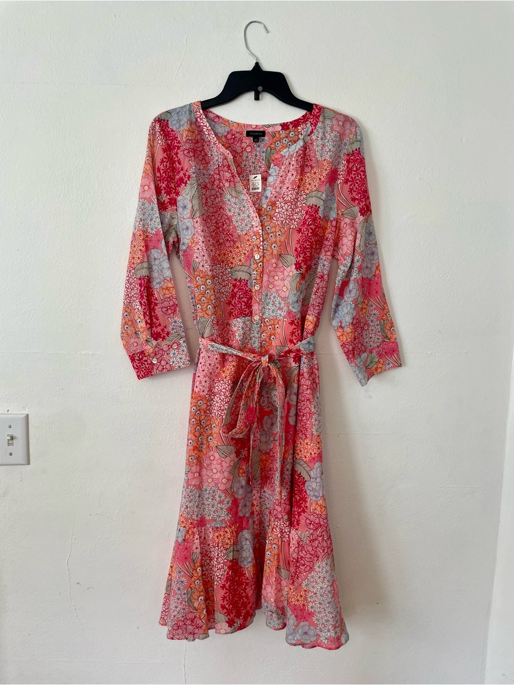 NWT - Talbots Cotton Floral Belted Midi Dress